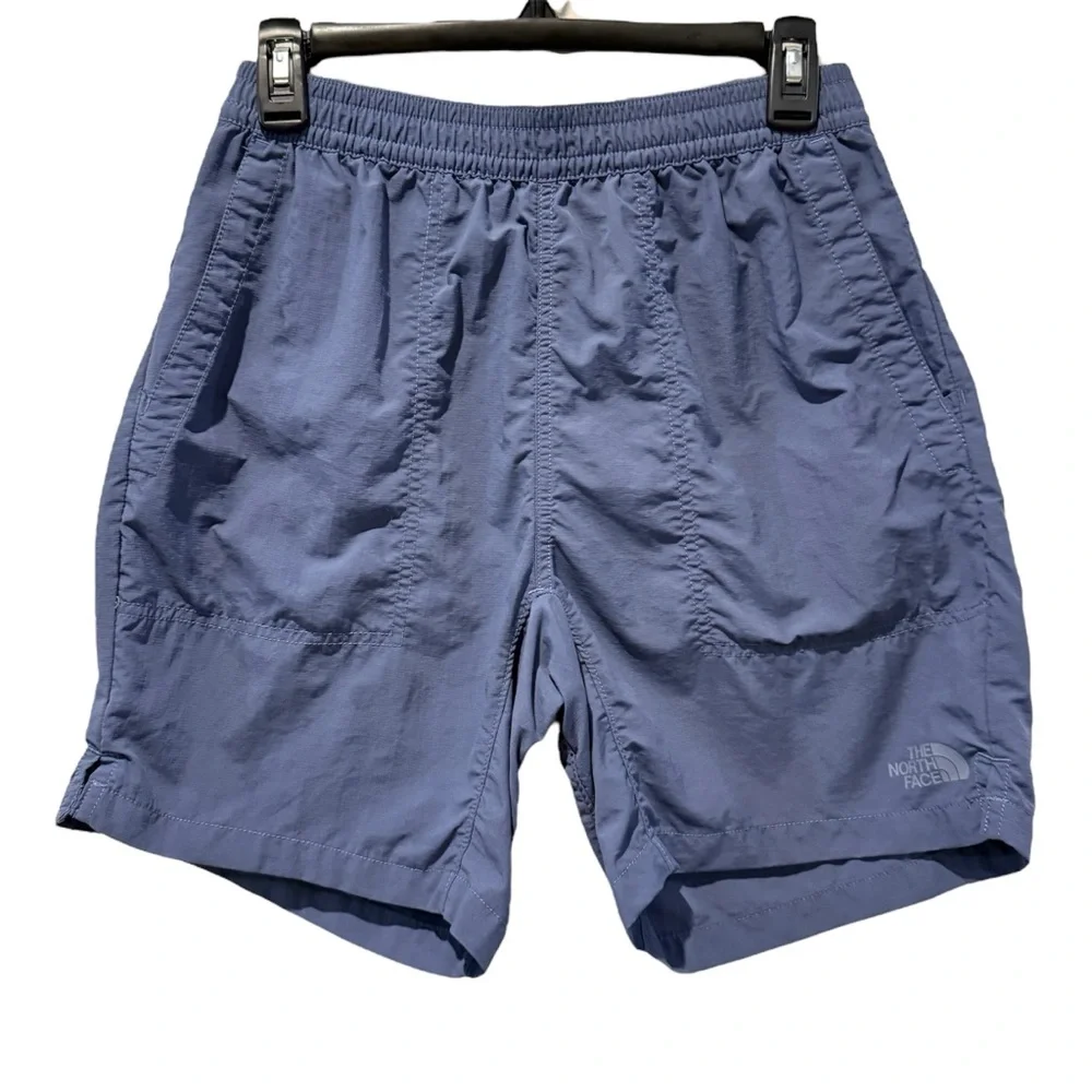 The North Face Stone Blue Pull On Shorts Drawstring Waist Size Small‎